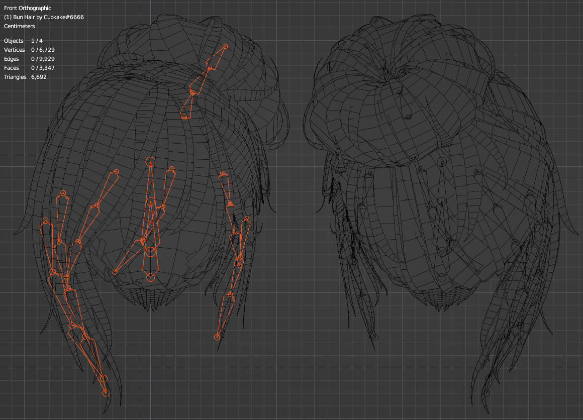 Bun Hair (3D Model Asset)(Commercial license)