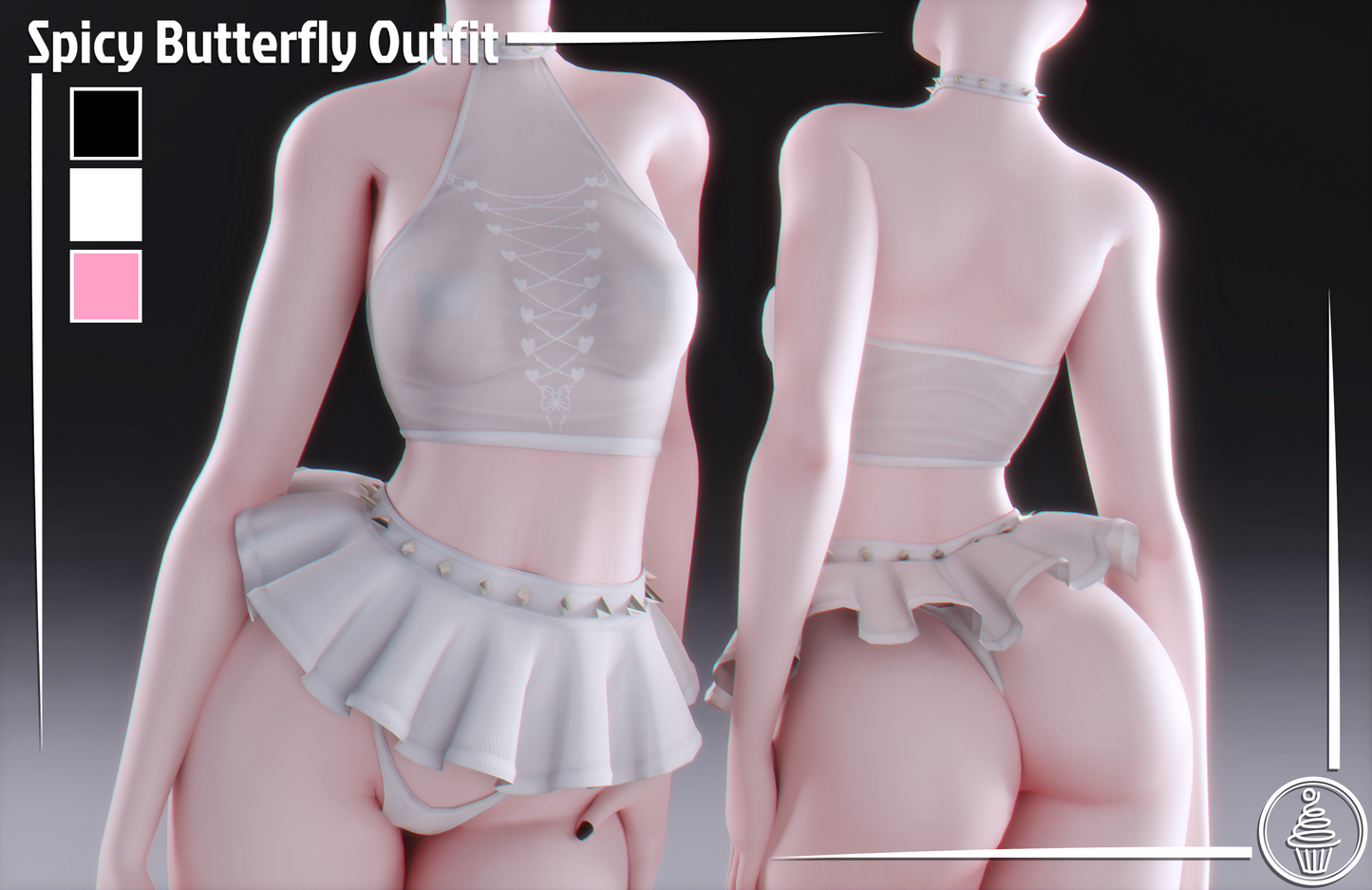 Spicy Butterfly Outfit (3D Model Asset)(Commercial license)