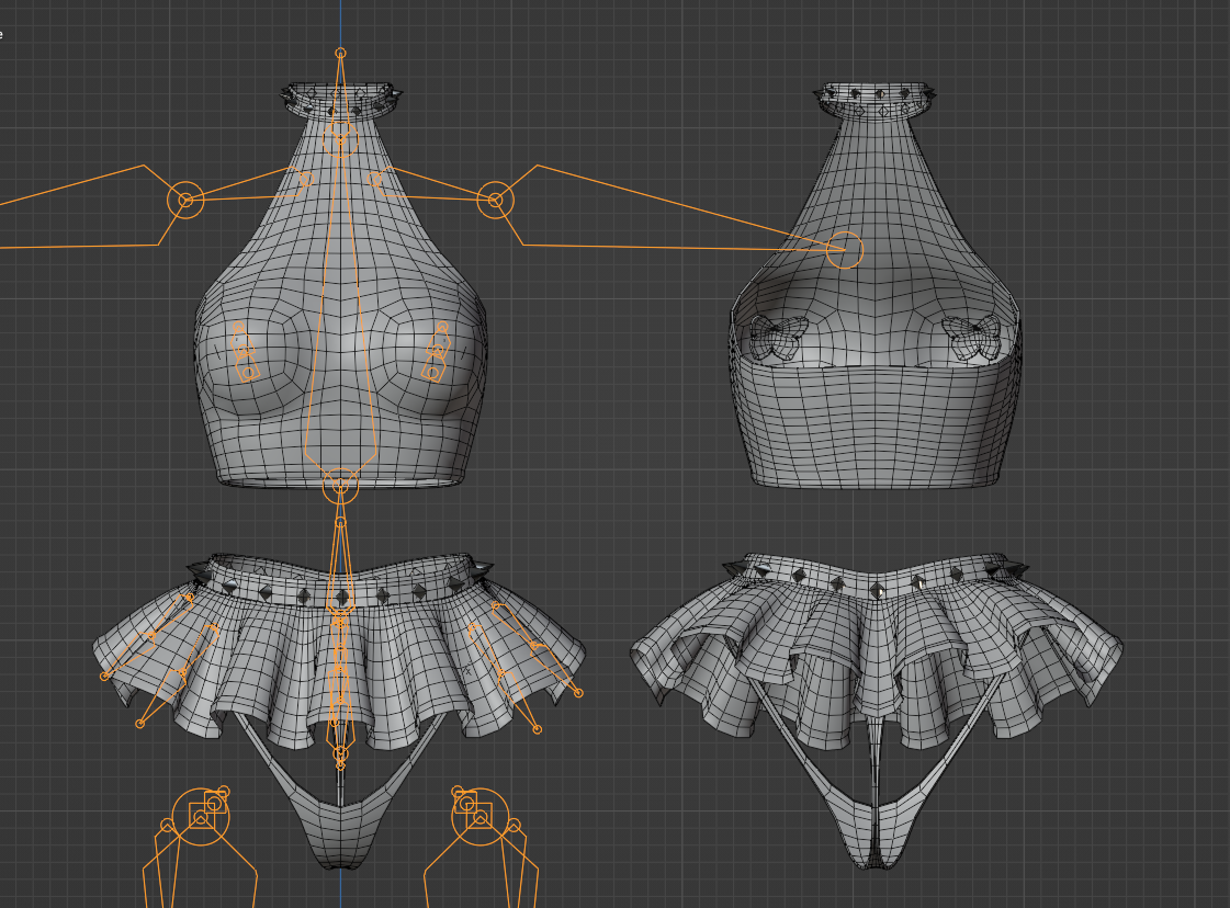 Spicy Butterfly Outfit (3D Model Asset)(Commercial license)
