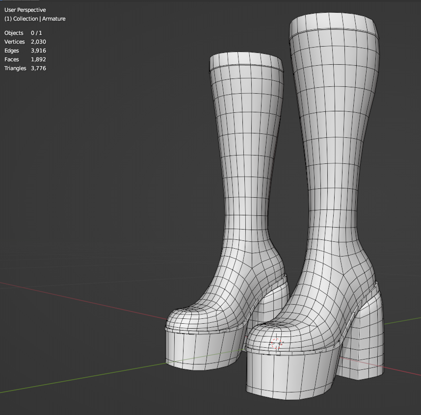 Knee High Thick Heel Boots (3D Model Asset)(Commercial license)