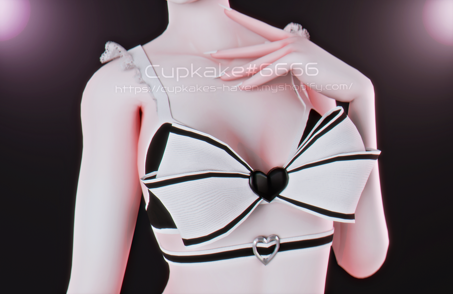 Frilly Bow Bra (3D Model Asset)(Commercial license)