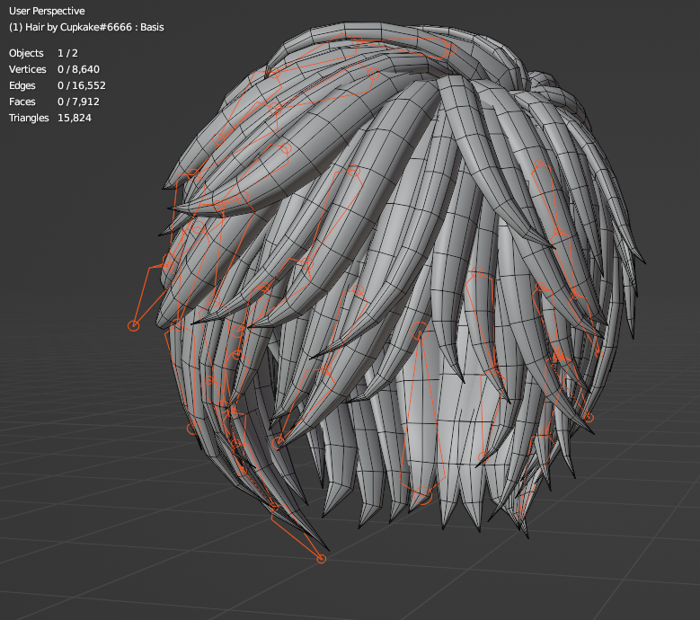 JAXX's male hair (3D Model Asset)(Commercial license)
