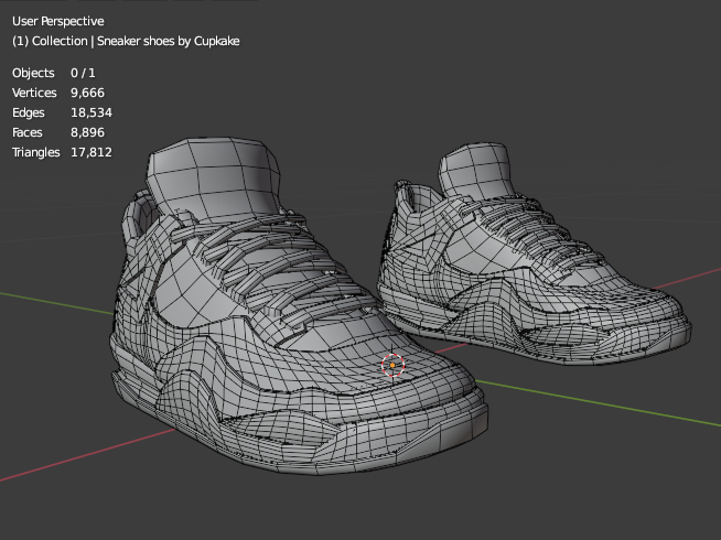 (Unisex) Sneaker shoes v2 (3D Model Assets)(Commercial license)