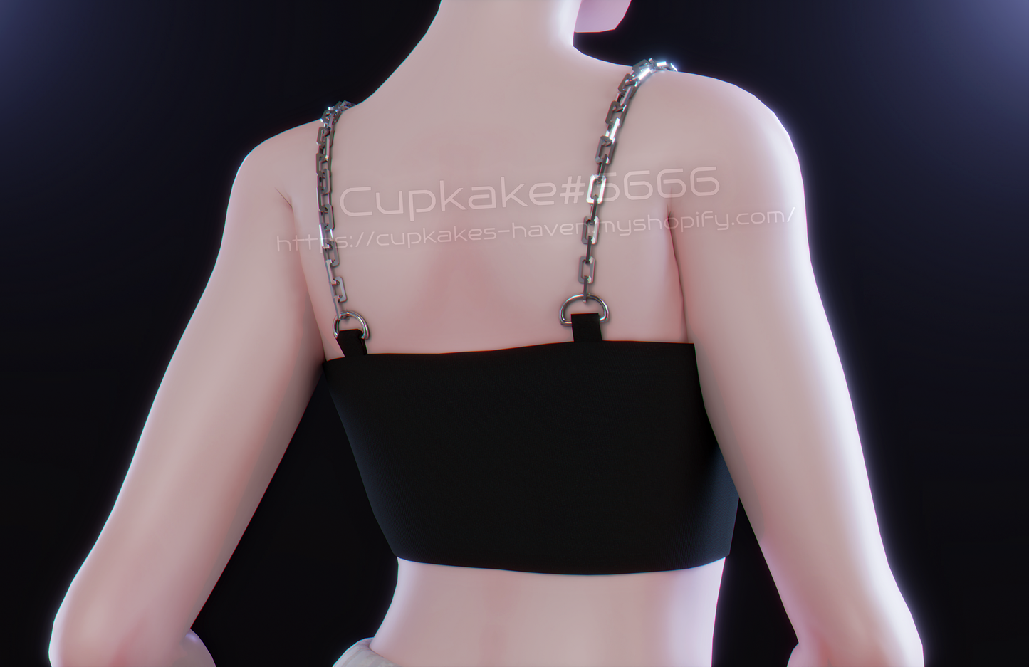 Chain Crop Tank top (3D Model Asset)(Commercial license)
