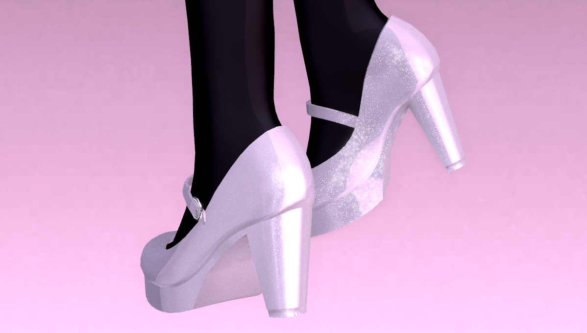 Cute heeled shoes (3D Model asset)(Commercial license)