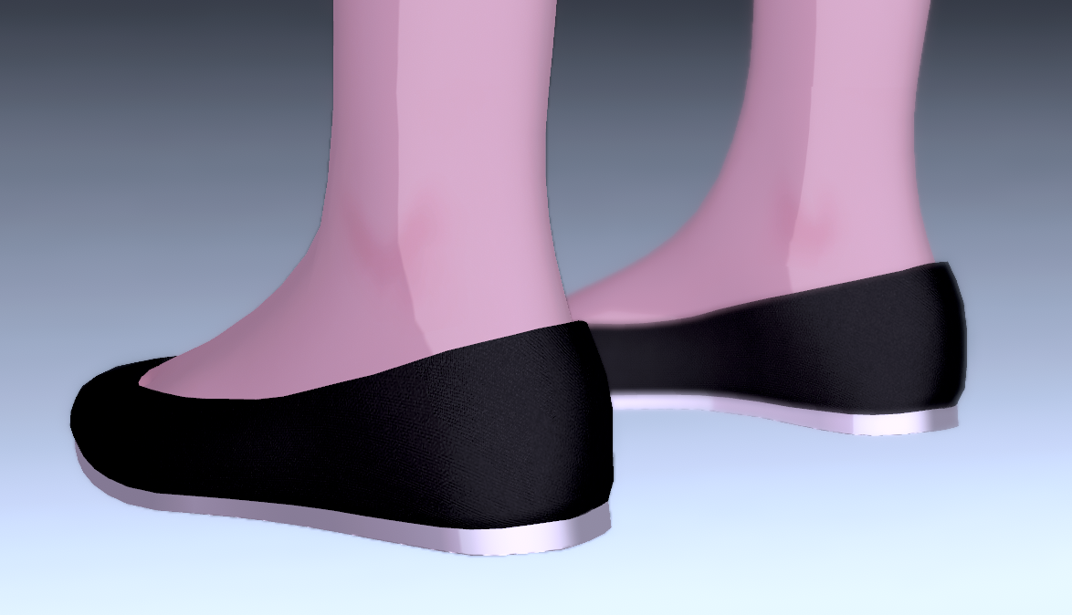 Simple flat shoes (3D Model asset)(Commercials license)