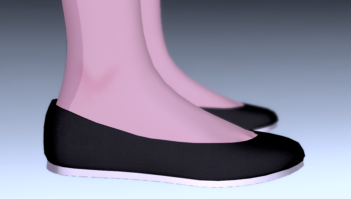 Simple flat shoes (3D Model asset)(Commercials license)