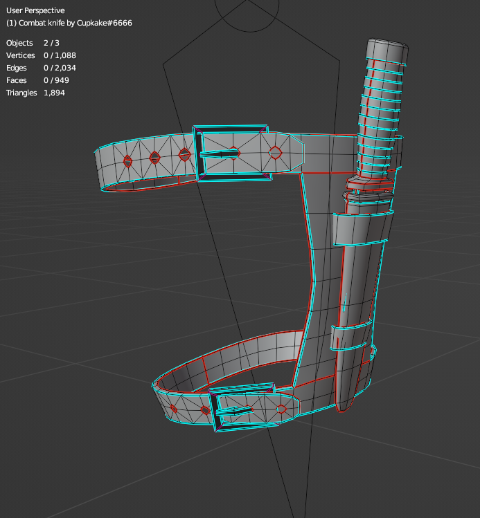 Combat knife and Thigh Holster (3D Model Assets)(Commercial license)