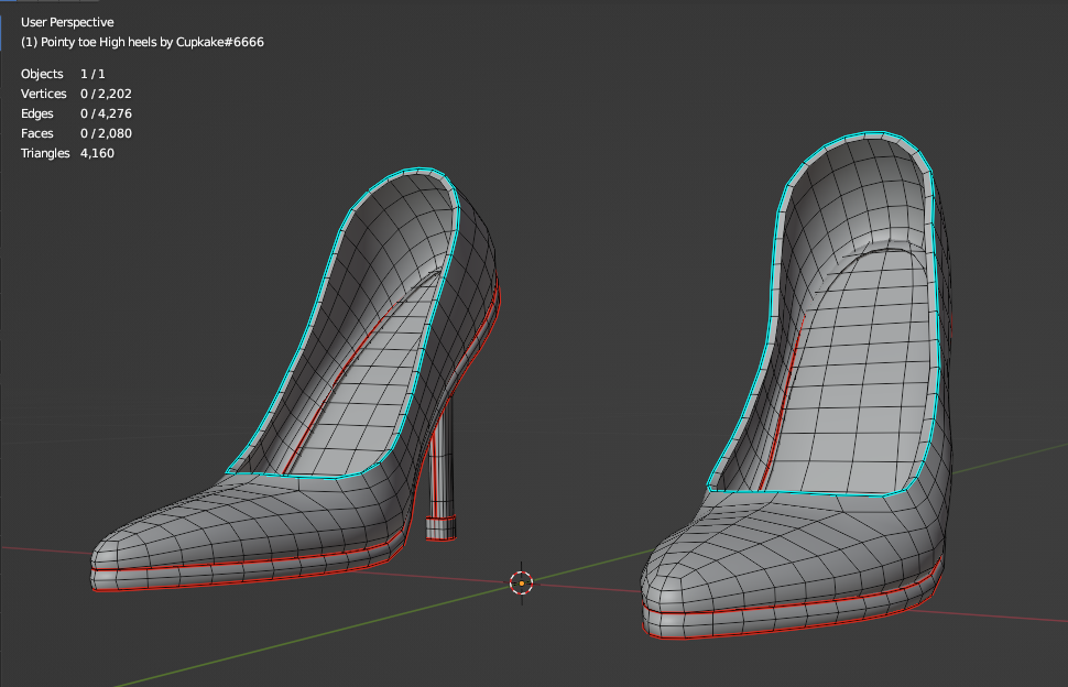 Pointy toe High heel shoes (3D Model Asset)(Commercial license)
