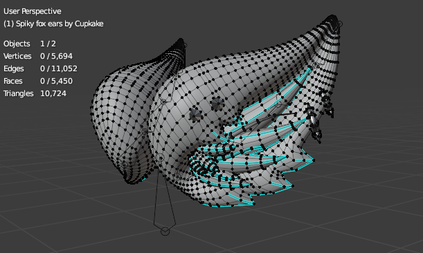 Spiky fox set (3D Model assets)(Commercial license)