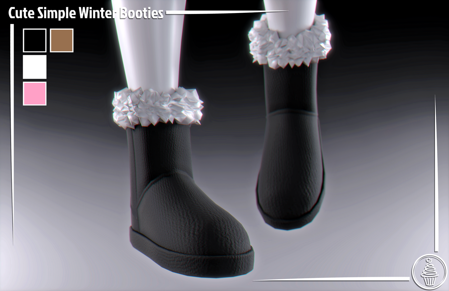 Cute Simple Winter Booties (3D Model Asset)(Commercial license)