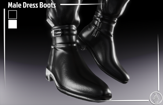 Male Dress Boots (3D Model Asset)(Commercial license)