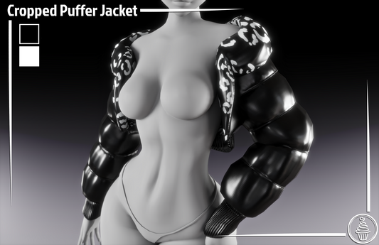 Cropped Puffer Jacket (3D Model Asset)(Commercial license)