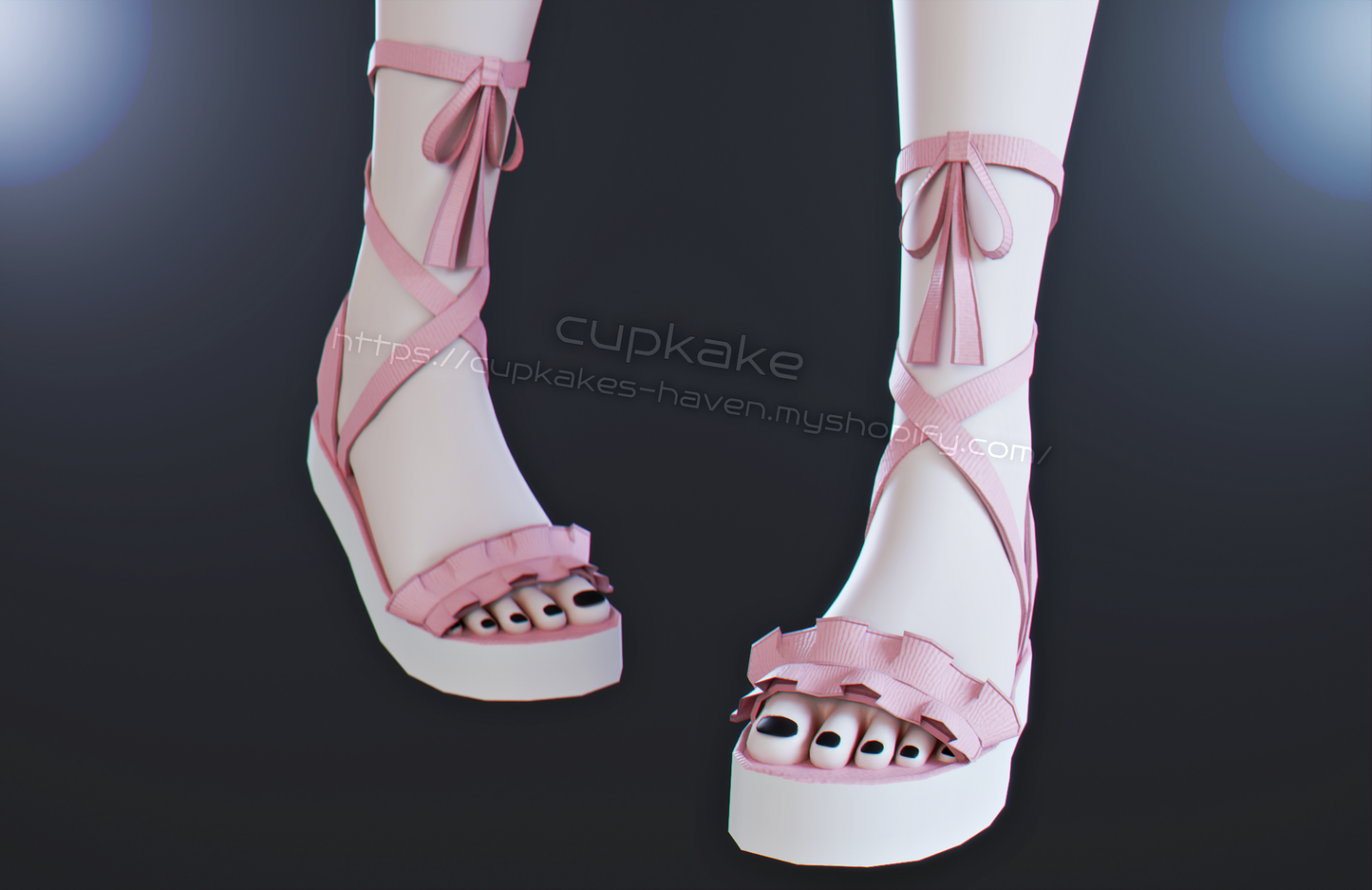 Cute flat tie up sandals (3D Model Asset)(Commercial license)