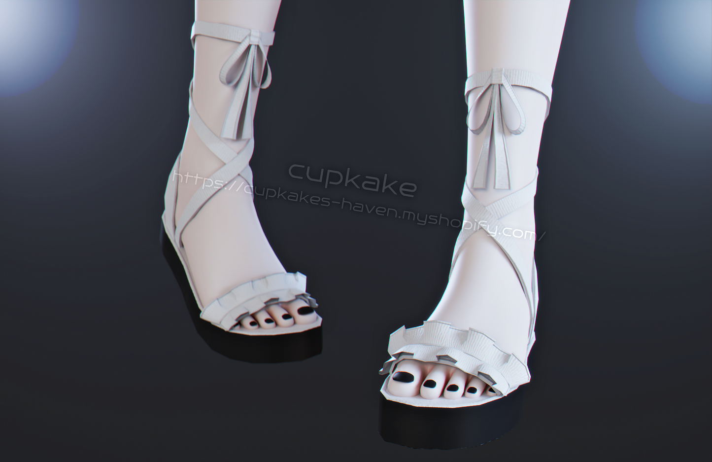 Cute flat tie up sandals (3D Model Asset)(Commercial license)