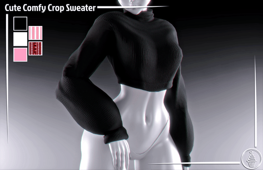 Cute Comfy Crop Sweater (3D Model Asset)(Commercial license)