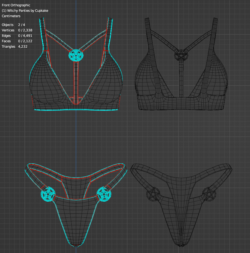 Witchy Undies (3D Model Asset)(Commercial license)