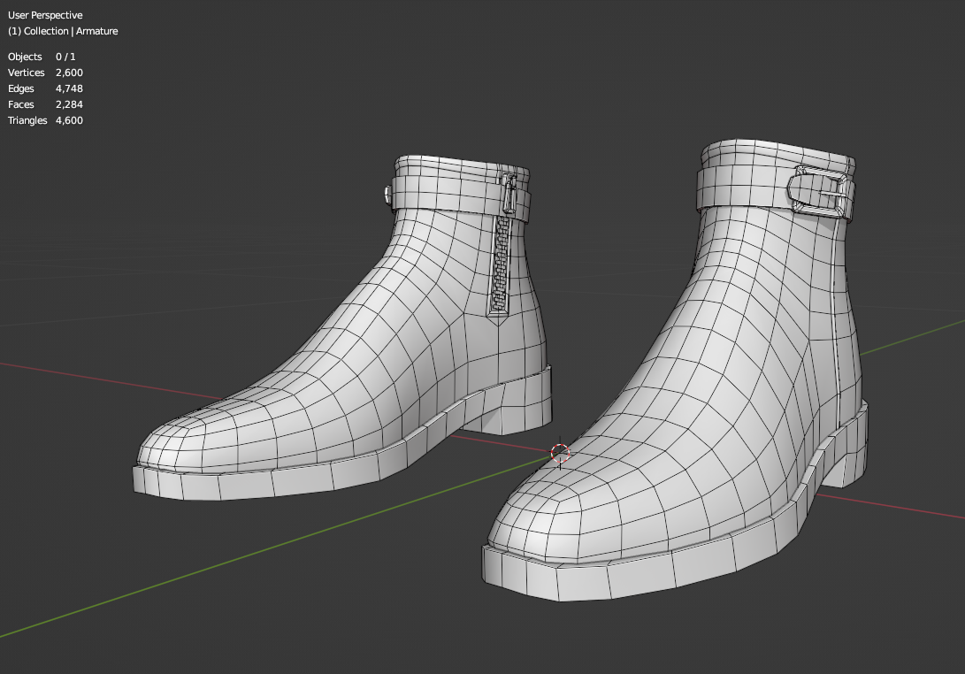 Male Dress Boots (3D Model Asset)(Commercial license)