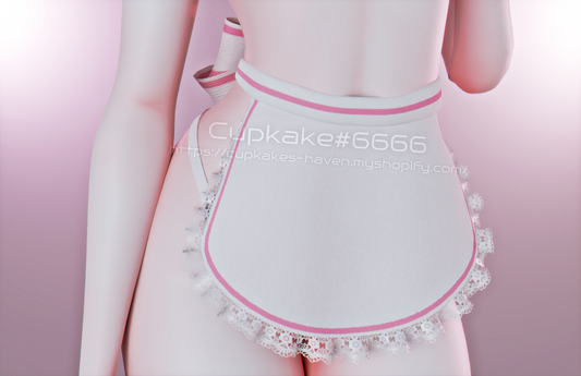 Frilly Bow Apron and Panties (3D Model Asset)(Commercial license)