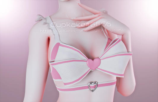 Frilly Bow Bra (3D Model Asset)(Commercial license)