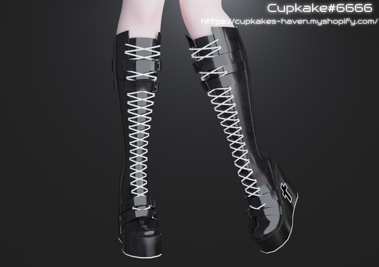 Gothic Platform Boots (3D Model Assets)(Commercial license)