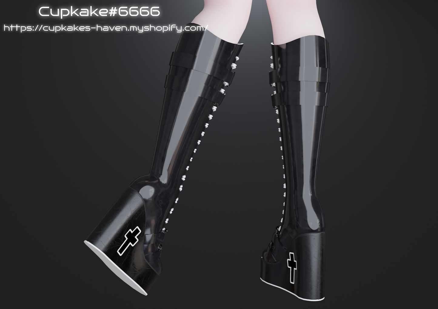 Gothic Platform Boots (3D Model Assets)(Commercial license)