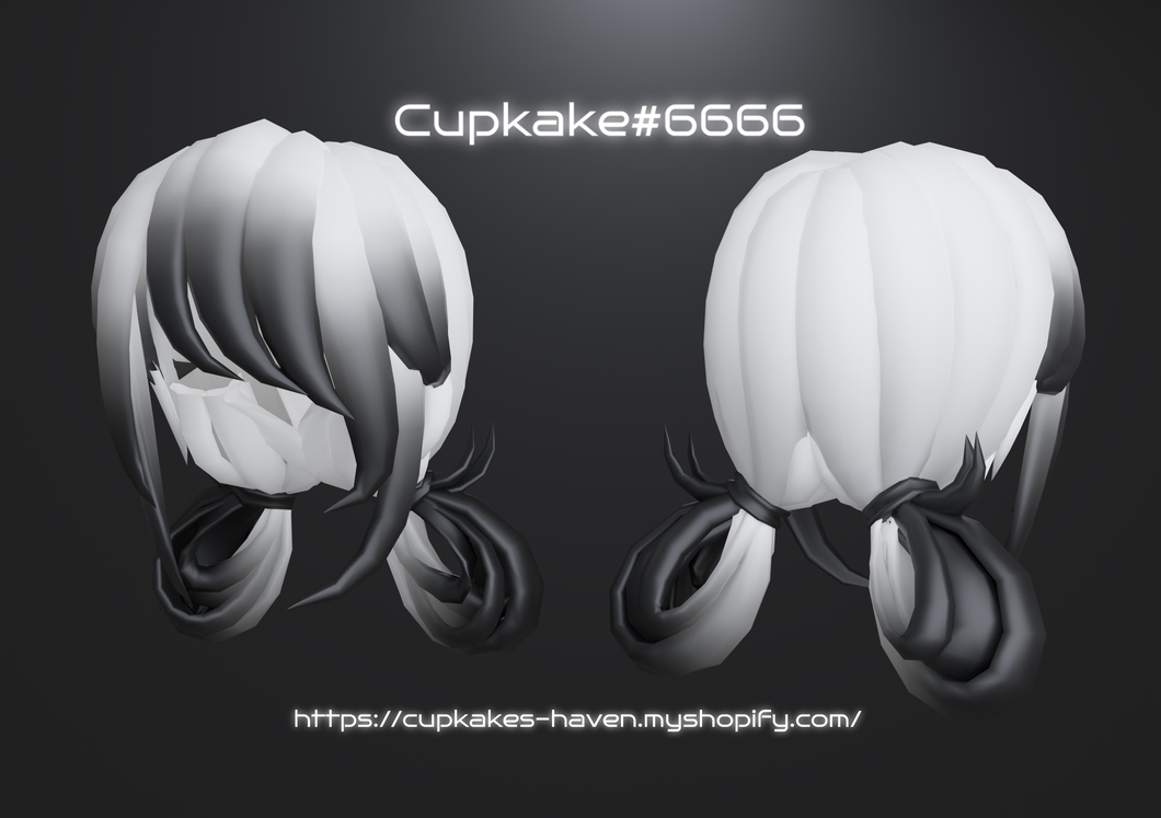 (Optimized) Short pigtail bun hair (3D Model Asset)(Commercial license)
