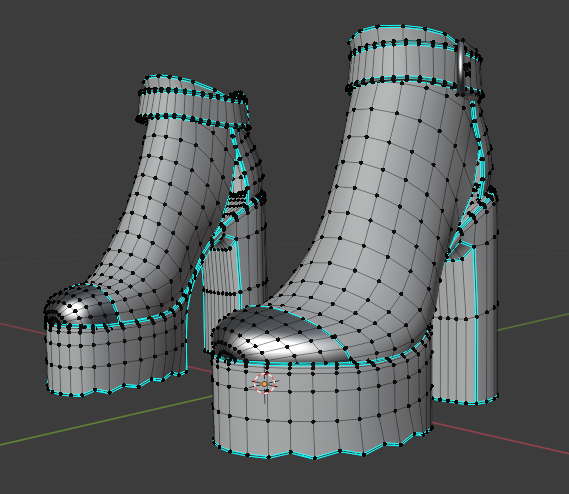 Platform ankle boots (3D Model Assets)(Commercial license)