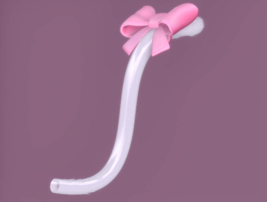 Cat Tail with Bow (3D Model asset) (Commercial license)