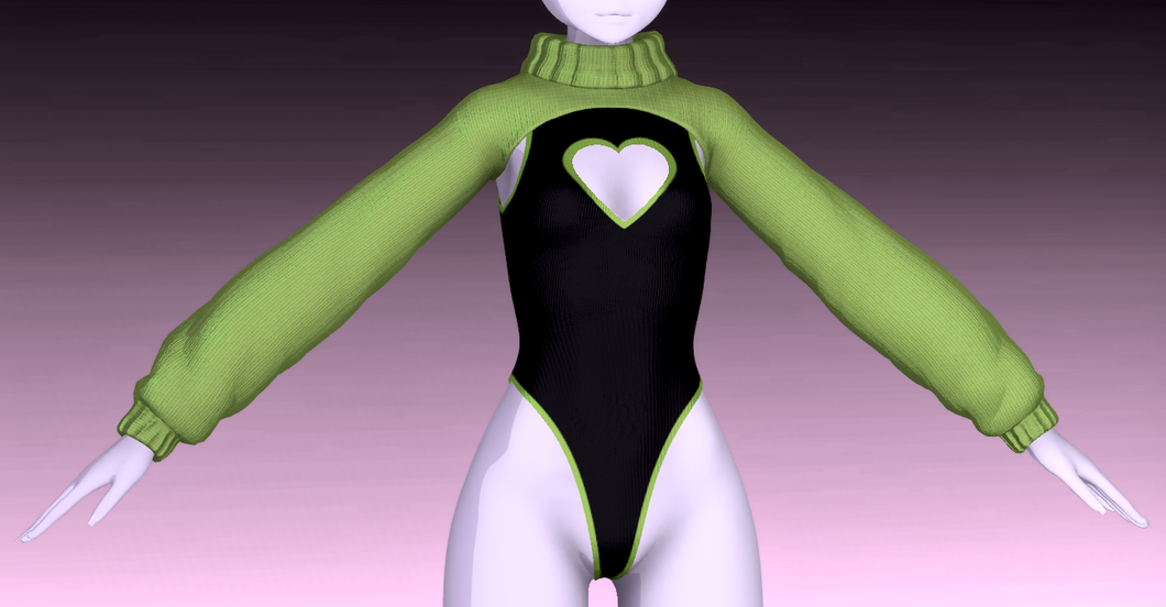 Crop sweater and bodysuit (3D Model assets)(Commercial license)