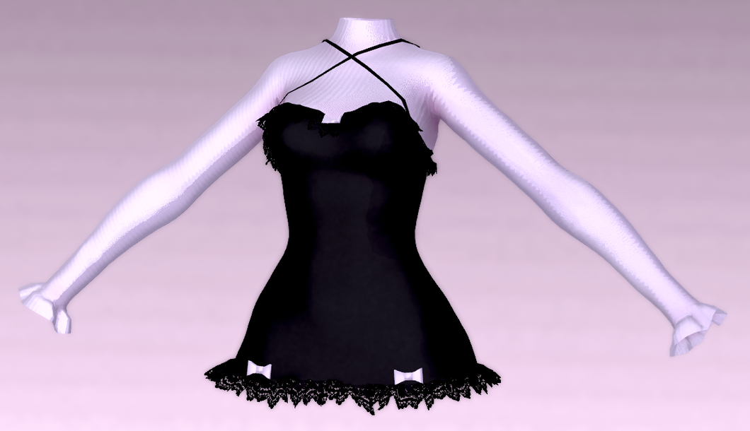 Frilly dress set (3D Model Assets)(Commercial license)