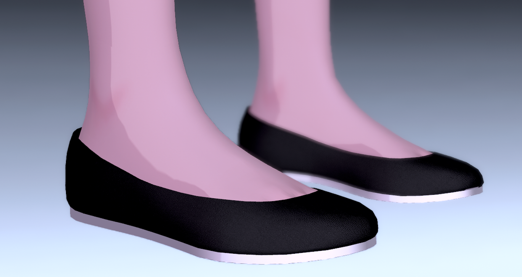 Simple flat shoes (3D Model asset)(Commercials license)