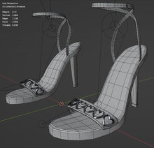 Load image into Gallery viewer, Simple strappy sandal high heel shoes (3D Model Asset)(Commercial license)
