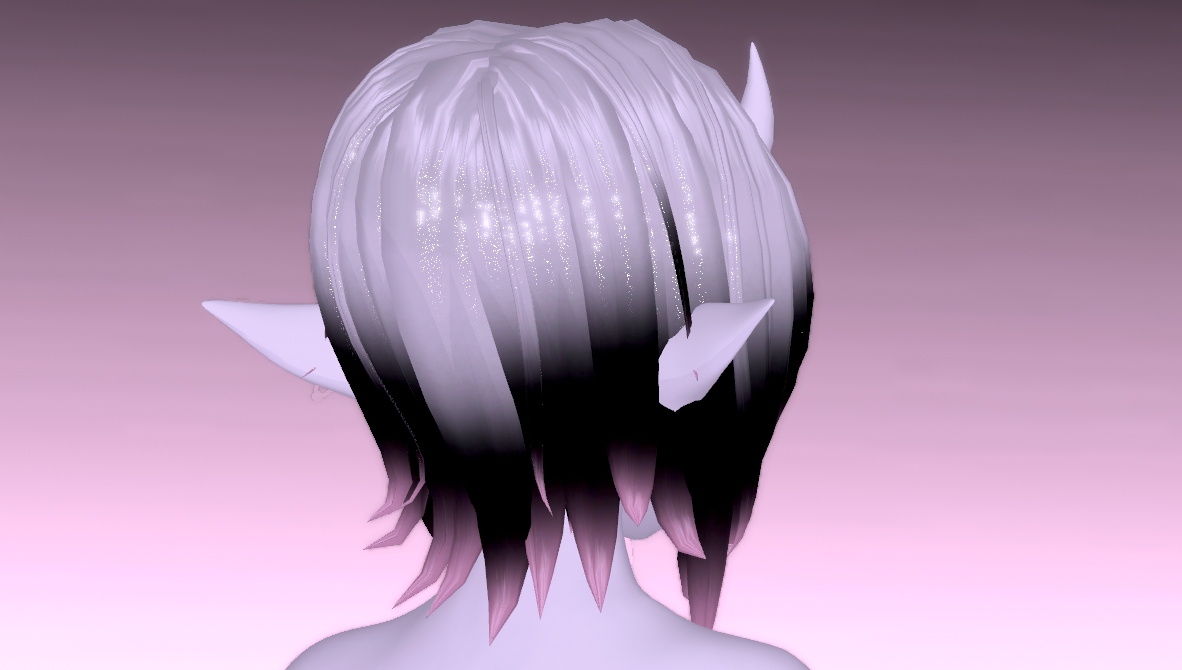 Hina's optimized short hair (3D Model Asset)(Commercial license)