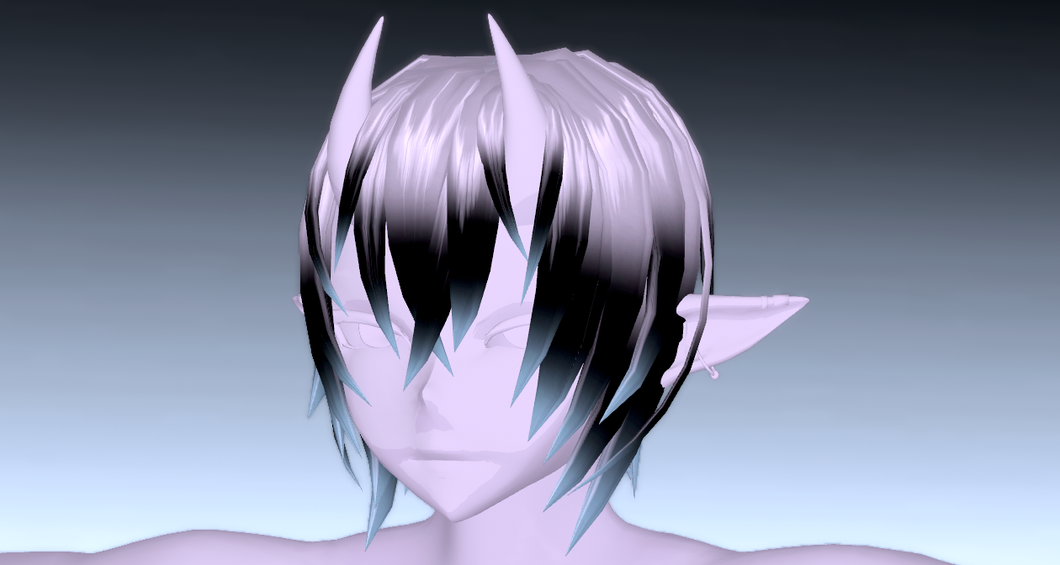Hiro's optimized hair (3D Model Asset)(Commercial license)
