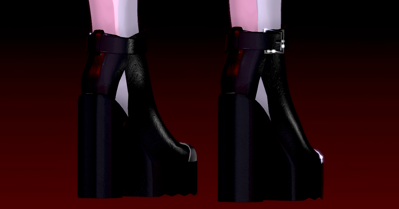 Platform ankle boots (3D Model Assets)(Commercial license)