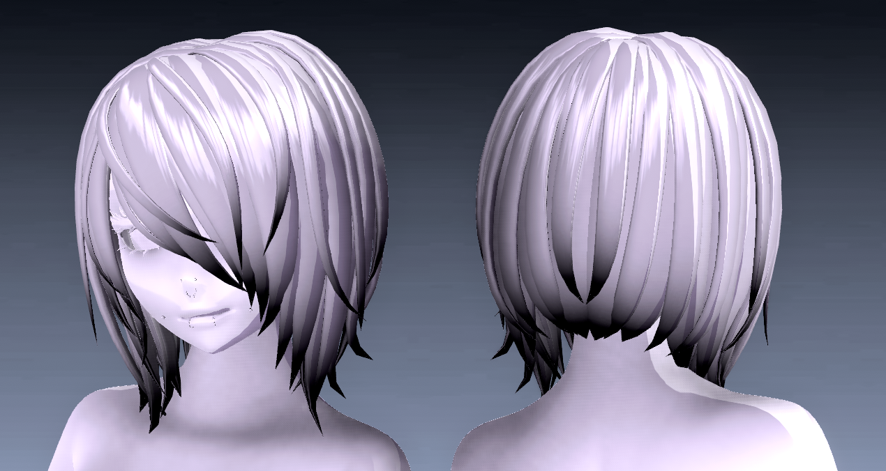 Short messy hair (3D Model asset)(Commercial license)