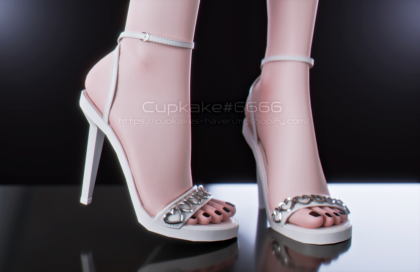 Simple strappy sandal high heel shoes (3D Model Asset)(Commercial license)