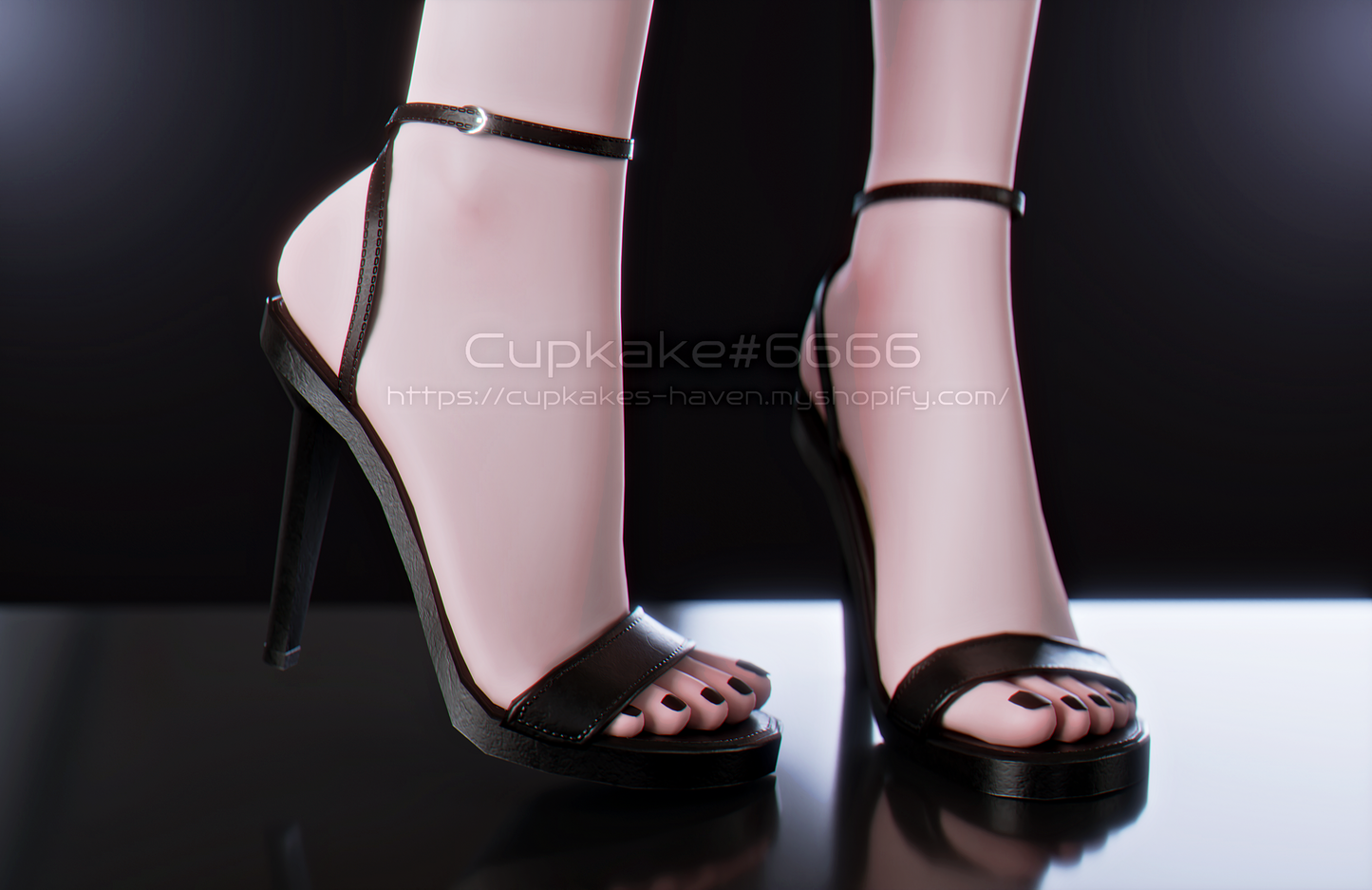 Simple strappy sandal high heel shoes (3D Model Asset)(Commercial license)